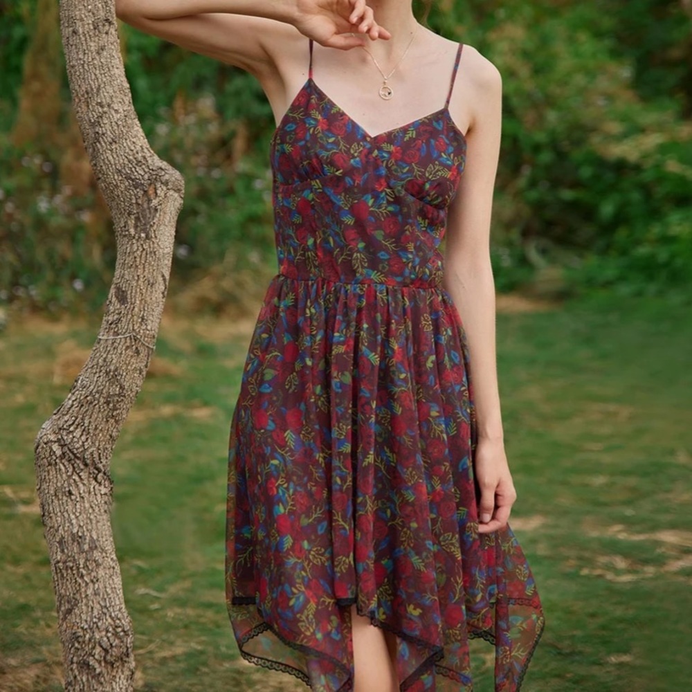 Floral Printed Slip Dress, size small